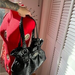 Bueno Black Textured Shoulder Bag